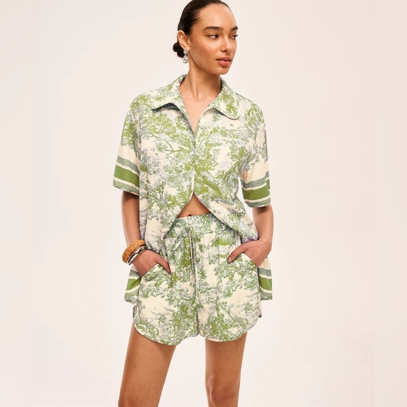 Commense Pants - 295 Printed Contrast Trim Shorts Sets